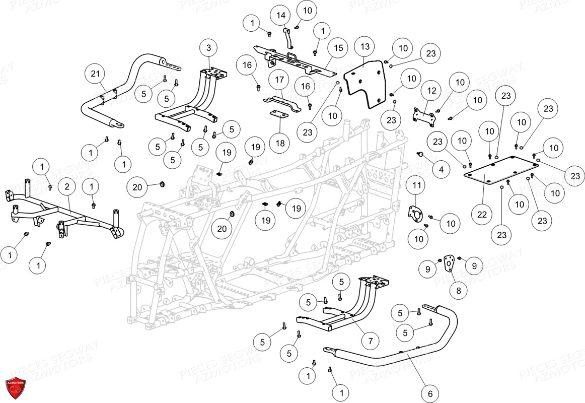 NERF BARS SUPPORTS DIVERS pièces SEGWAY neuves Pièces SNARLER AT6 L EPS