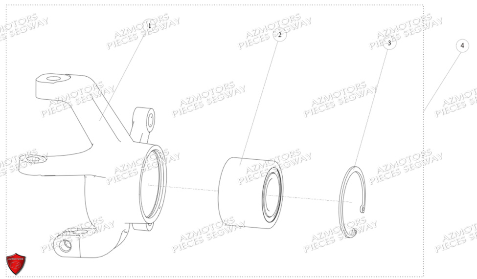 Pivot De Roue Avant Droit SEGWAY Pièces SNARLER AT6 L EPS DELUXE