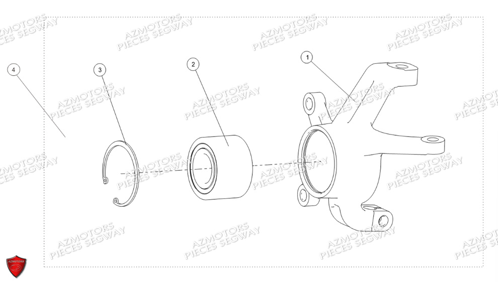 Pivot De Roue Avant Gauche SEGWAY Pièces SNARLER AT6 L EPS DELUXE