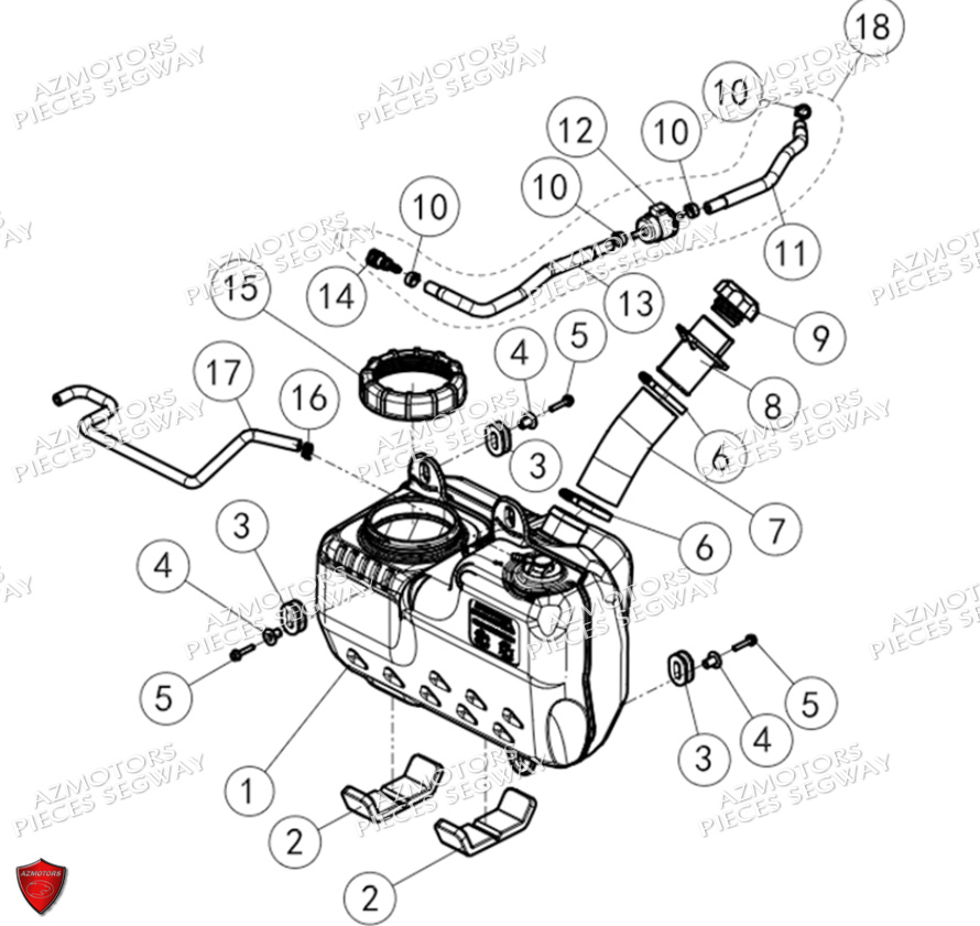 Reservoir A Carburant SEGWAY Pièces SNARLER AT6 L EPS DELUXE