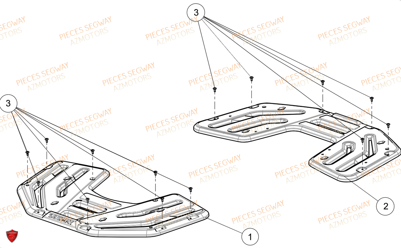 Caches Plastiques Porte Bagages Option SEGWAY Pièces AT6L STANDARD CHASSIS LONG