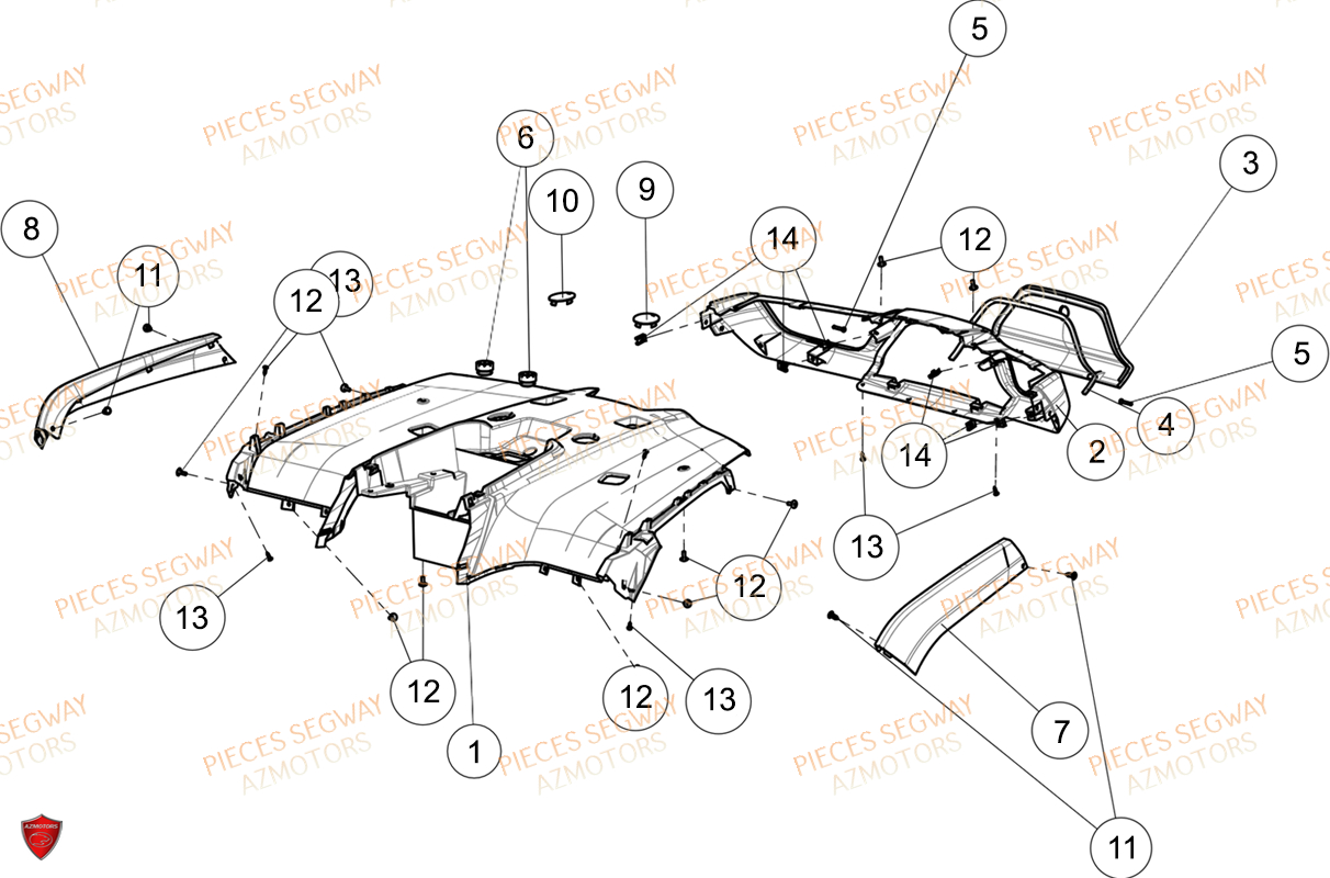 Carrosserie Arriere SEGWAY Pièces AT6L STANDARD CHASSIS LONG