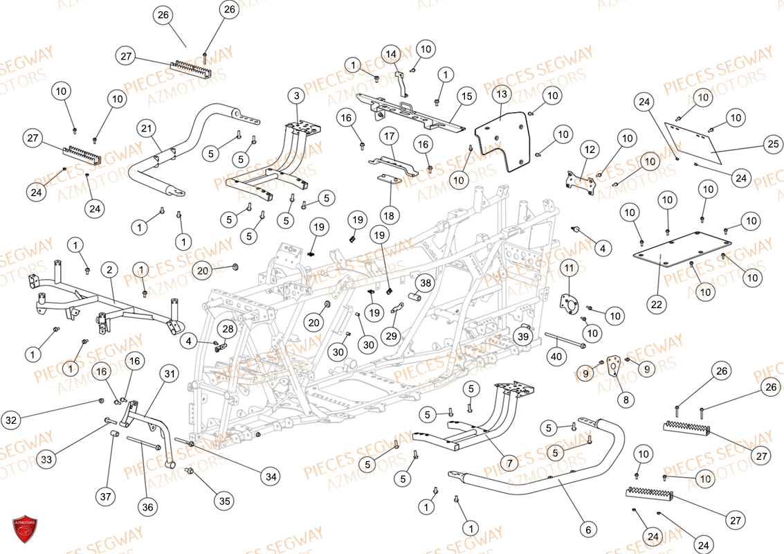 Nerf Bars SEGWAY Pièces AT6L STANDARD CHASSIS LONG