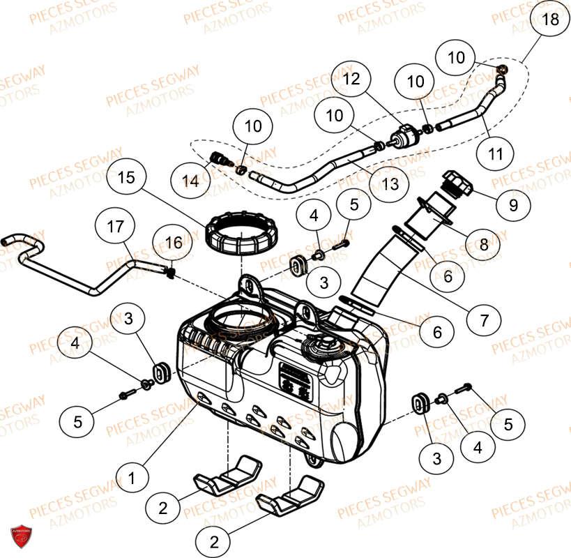Reservoir SEGWAY Pièces AT6L STANDARD CHASSIS LONG