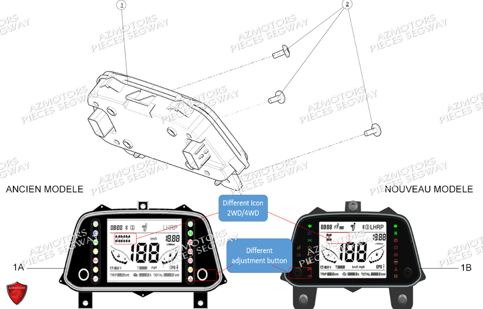 Compteur SEGWAY Pièces QUAD SNARLER AT6S EPS