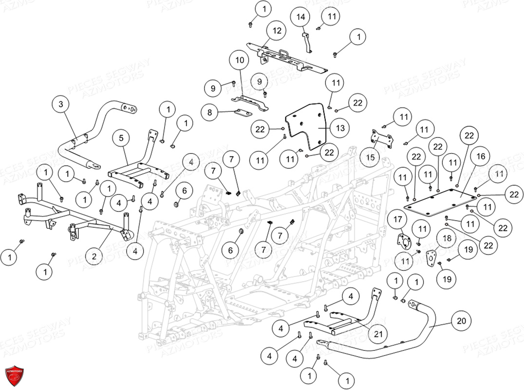 NERF BARS SUPPORTS DIVERS pièces SEGWAY neuves Pièces QUAD SNARLER AT6S