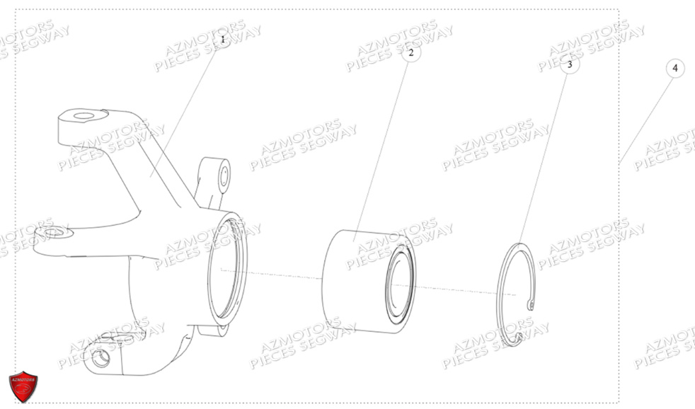 Pivot De Roue Avant Droit SEGWAY Pièces QUAD SNARLER AT6S EPS