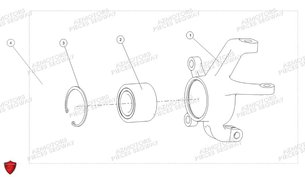 Pivot De Roue Avant Gauche SEGWAY Pièces QUAD SNARLER AT6S EPS