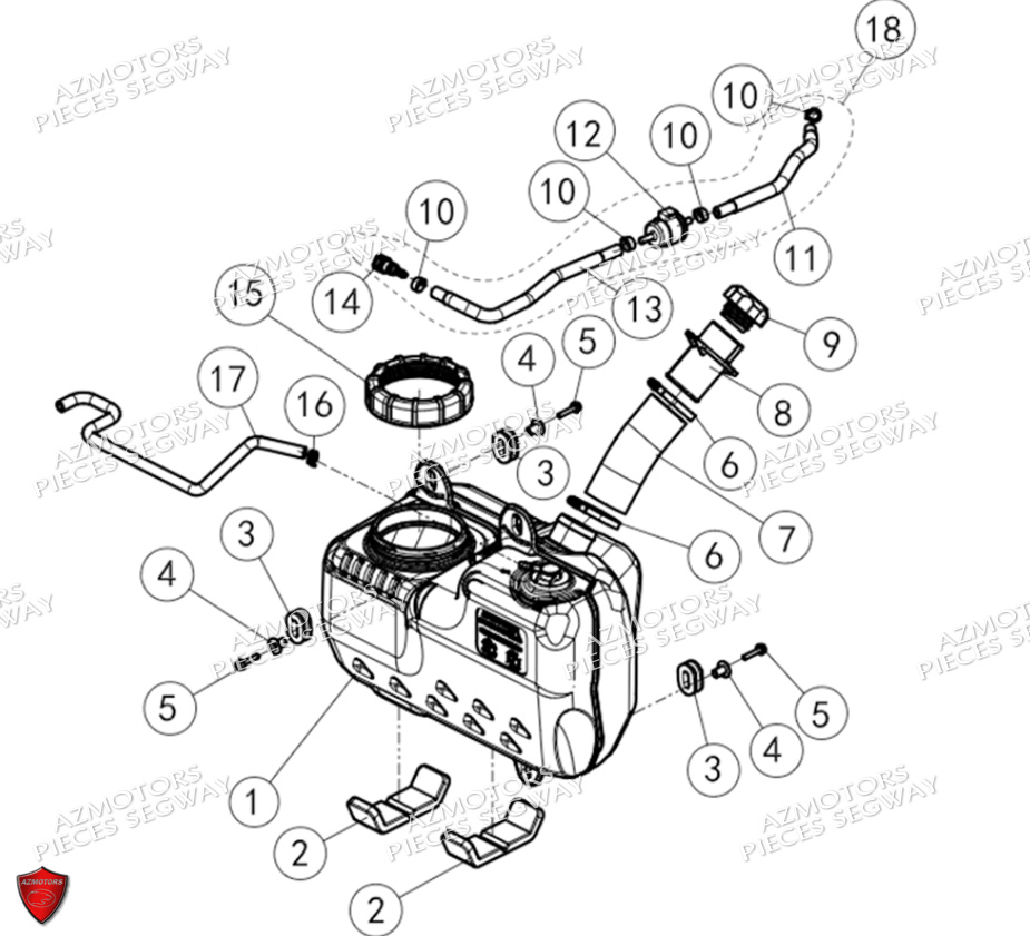 Reservoir A Carburant SEGWAY Pièces QUAD SNARLER AT6S EPS