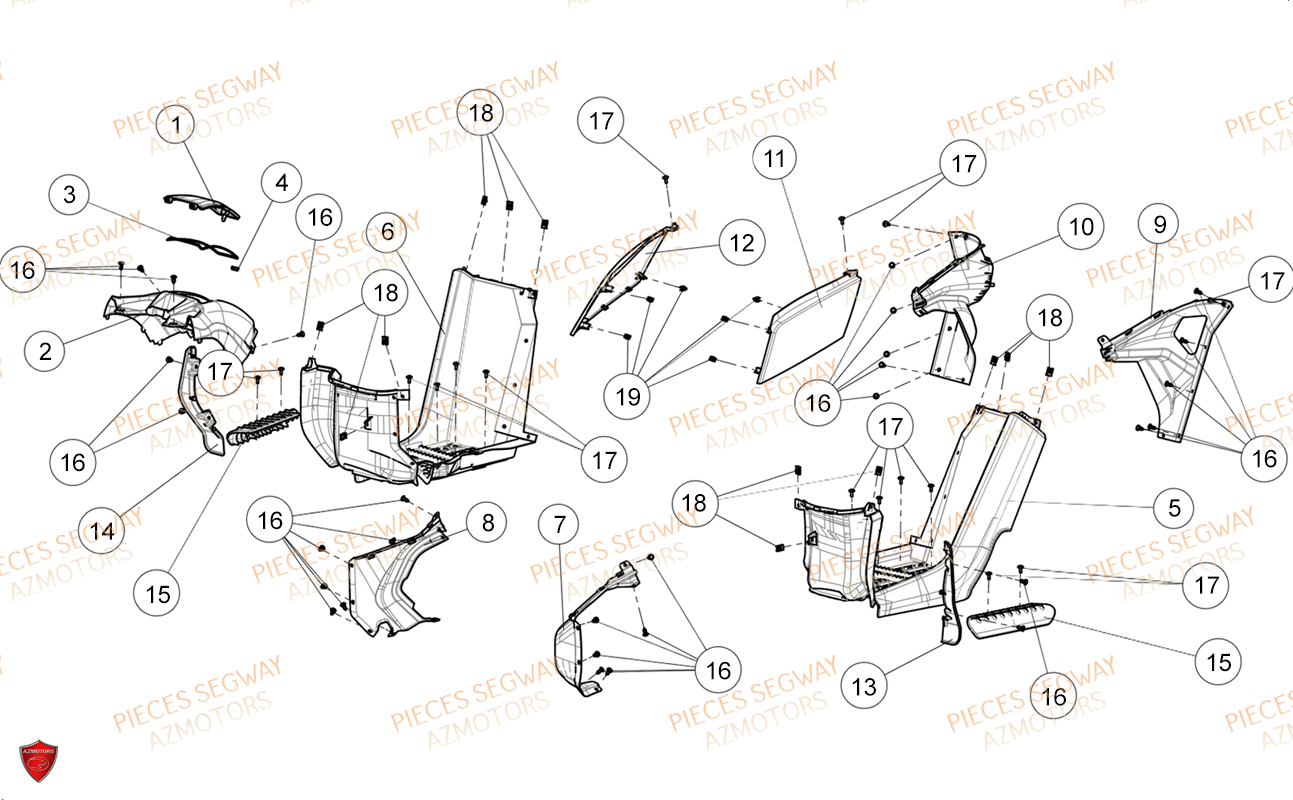Marche Pied SEGWAY Pièces SNARLER AT6S STANDARD