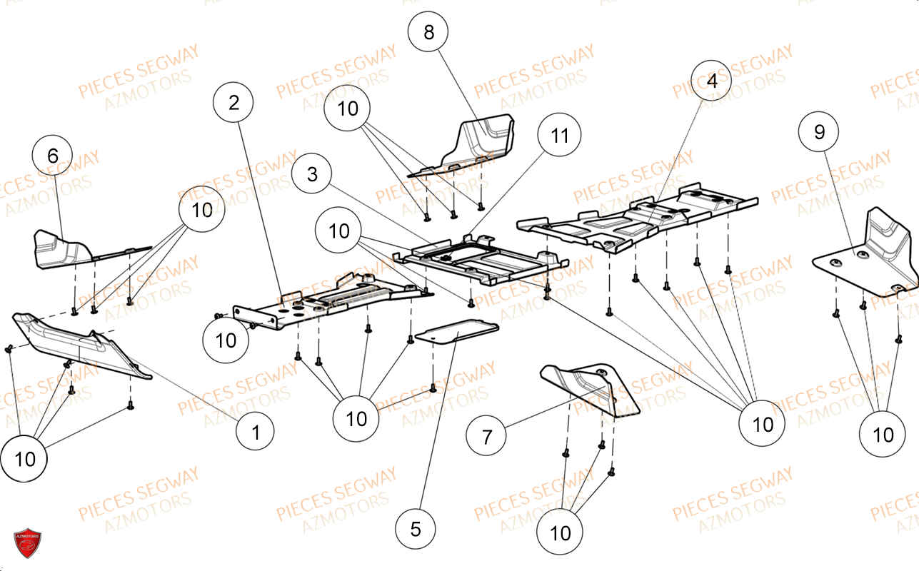 Protections Inferieures SEGWAY Pièces SNARLER AT6S STANDARD
