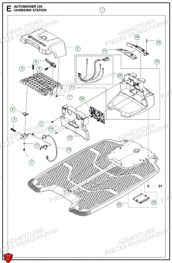 Station De Charge HUSQVARNA PIECES AUTOMOWER 305 ROBOT TONDEUSE HUSQVARNA