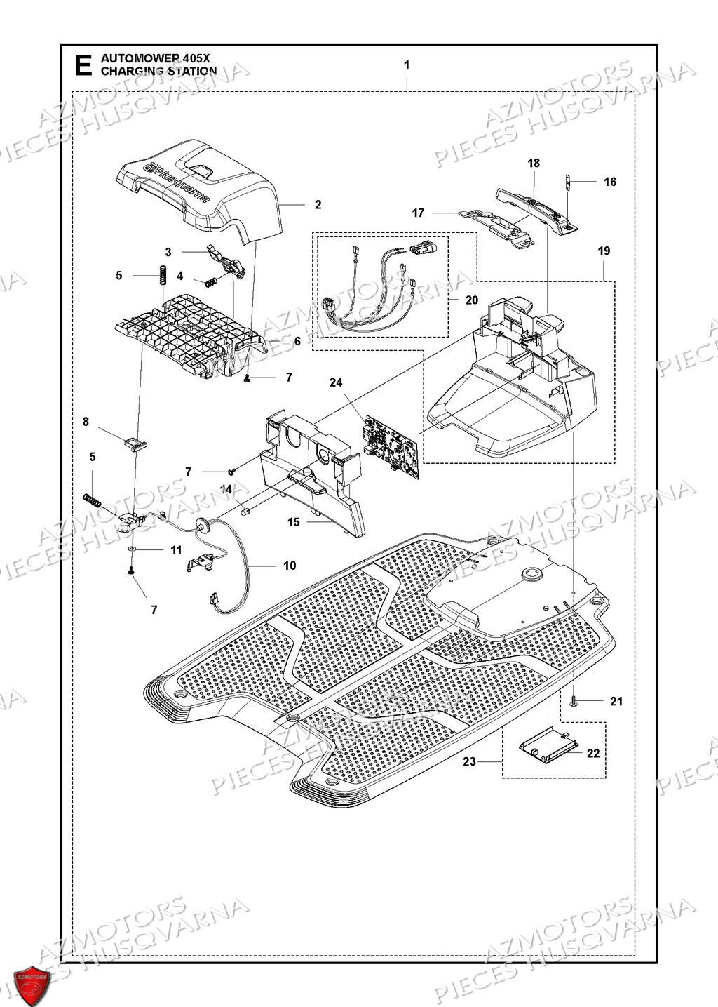 Station De Charge HUSQVARNA PIECES 405X ROBOT TONDEUSE HUSQVARNA