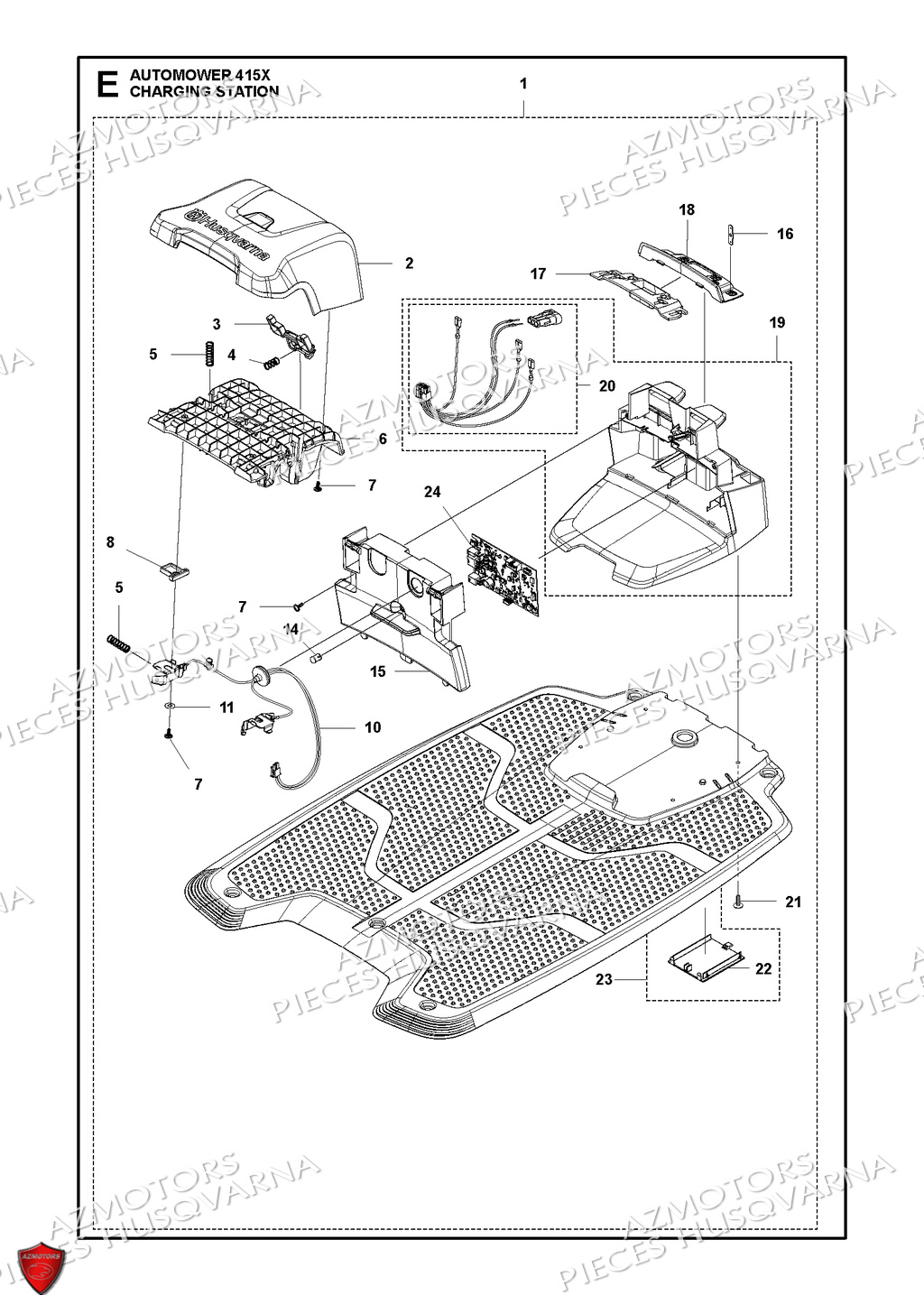 Station De Charge HUSQVARNA PIECES 415X ROBOT TONDEUSE HUSQVARNA