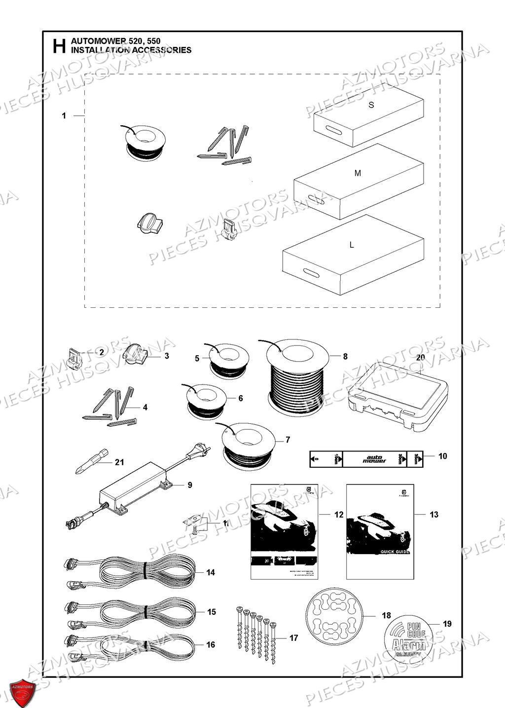 Accessoires D Installation HUSQVARNA PIECES AUTOMOWER 520 ROBOT TONDEUSE HUSQVARNA