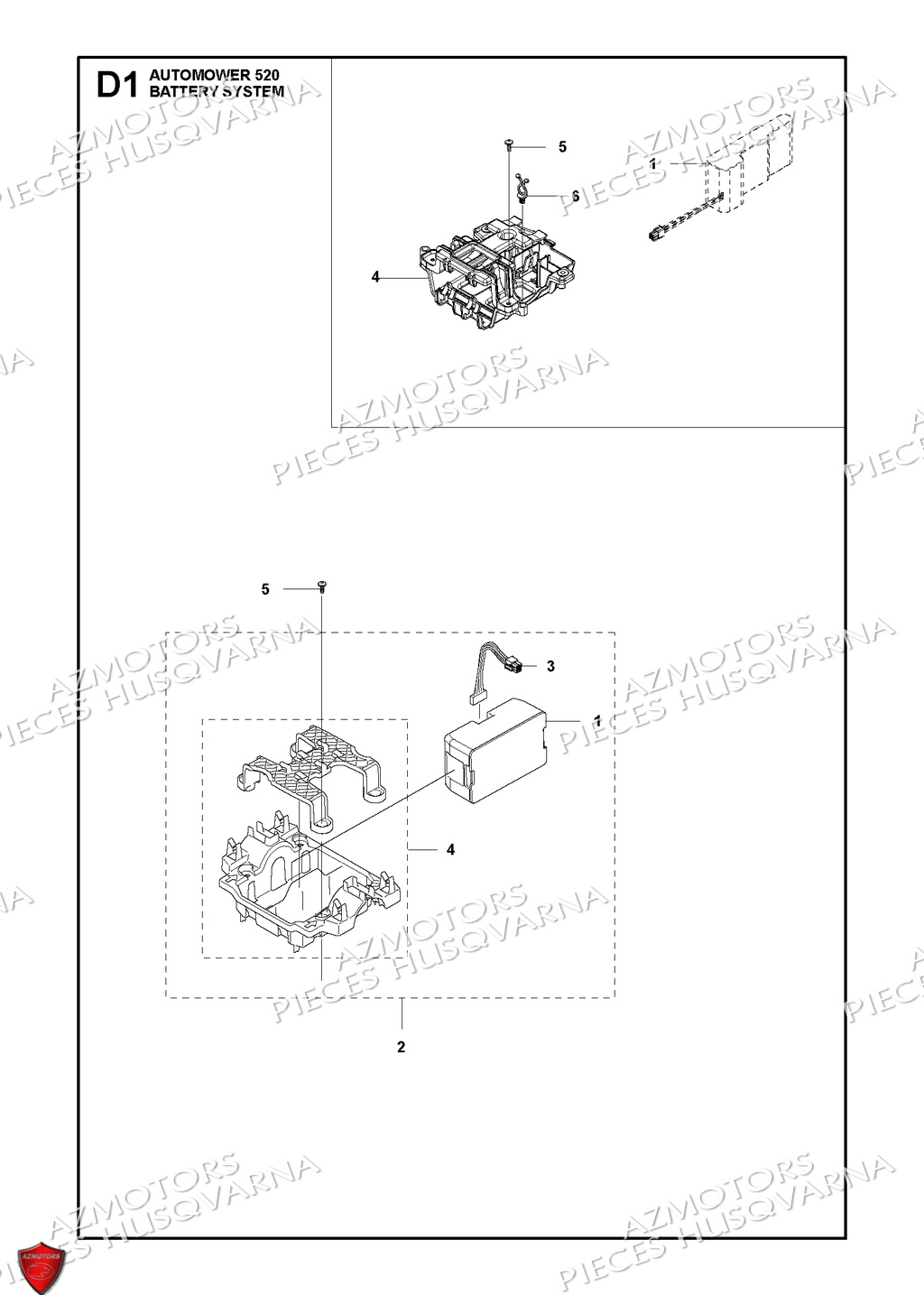 Batterie HUSQVARNA PIECES AUTOMOWER 520 ROBOT TONDEUSE HUSQVARNA