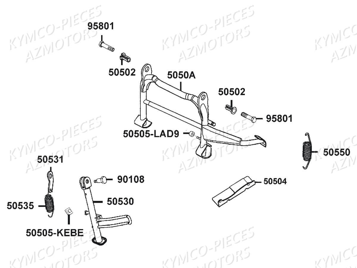 Bequilles KYMCO Pièces AGILITY CARRY 125I CBS E4 (KN25MB)