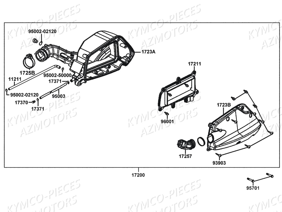 Boite-a-air KYMCO Pièces AGILITY CARRY 125I CBS E4 (KN25MB)