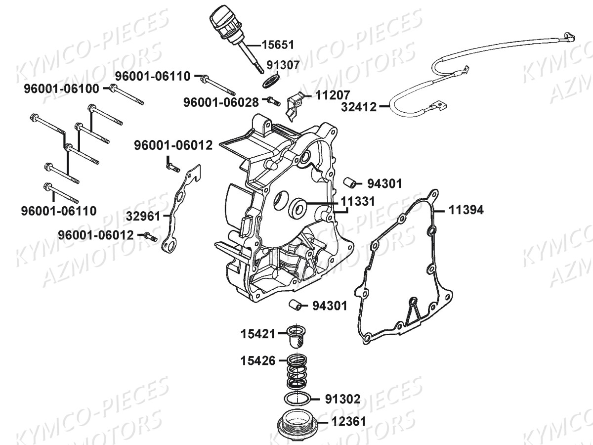 Carter Droit KYMCO Pièces AGILITY CARRY 125I CBS E4 (KN25MB)