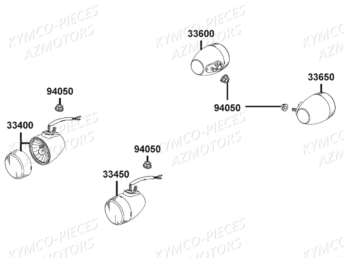 Clignotants KYMCO Pièces AGILITY CARRY 125I CBS E4 (KN25MB)