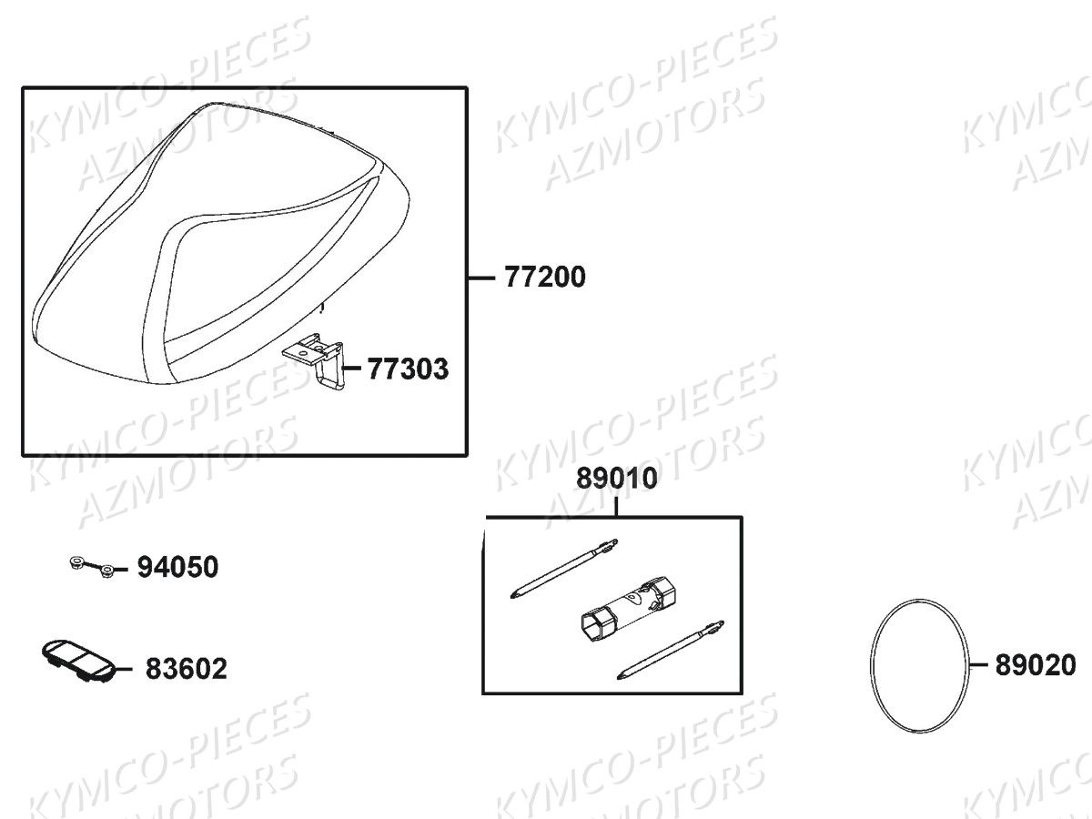 Selle KYMCO Pièces AGILITY CARRY 125I CBS E4 (KN25MB)