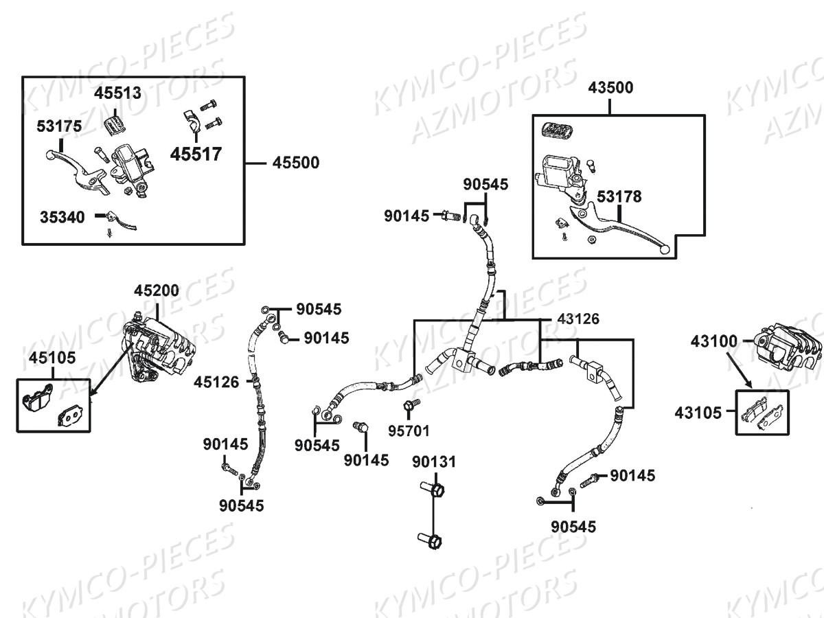 Systeme De Freins KYMCO Pièces AGILITY CARRY 125I CBS E4 (KN25MB)