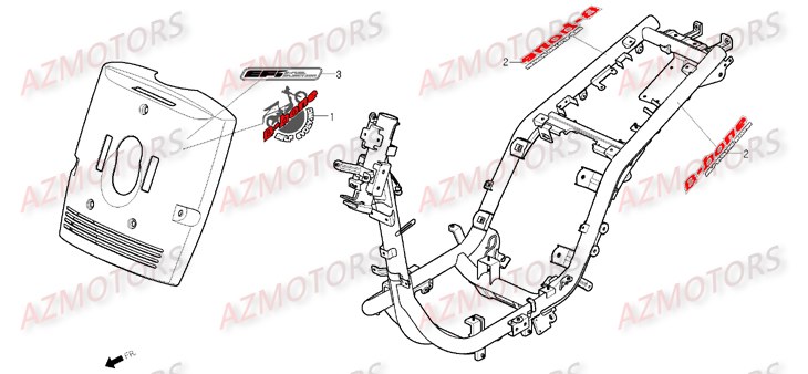 Autocollants DAELIM Pièces Scooter DAELIM B-BONE 125cc
