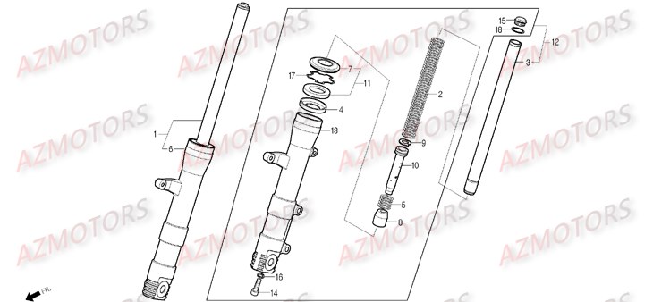 Baton De Fourche DAELIM Pièces Scooter DAELIM B-BONE 125cc
