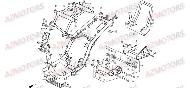 Cadre DAELIM Pièces Scooter DAELIM B-BONE 125cc
