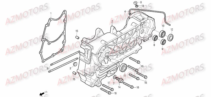 Carter Central DAELIM Pièces Scooter DAELIM B-BONE 125cc
