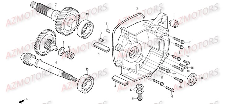 Carter De Transmission DAELIM Pièces Scooter DAELIM B-BONE 125cc
