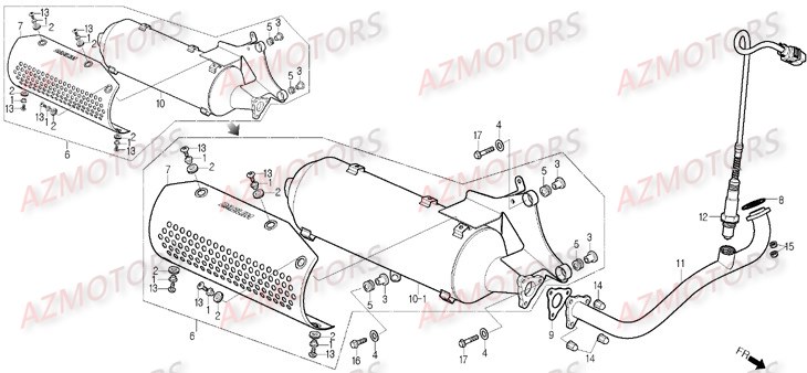 Echappement DAELIM Pièces Scooter DAELIM B-BONE 125cc
