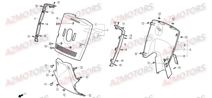 Face Avant DAELIM Pièces Scooter DAELIM B-BONE 125cc
