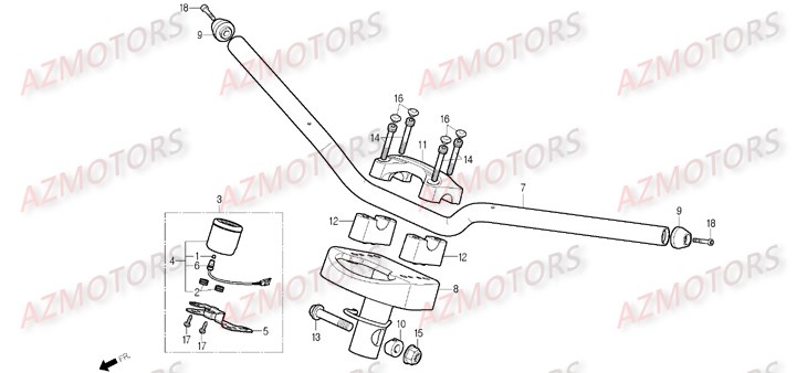 Guidon DAELIM Pièces Scooter DAELIM B-BONE 125cc
