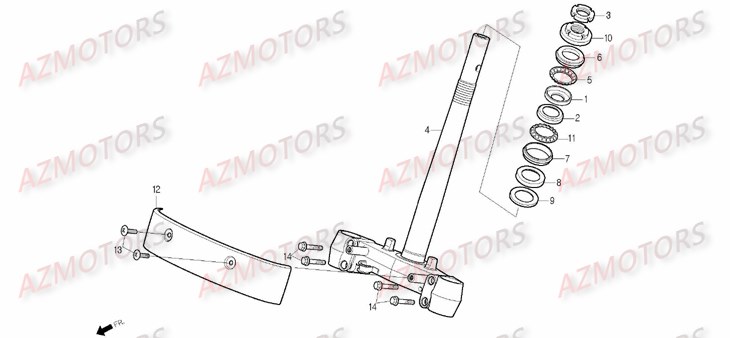 Te De Fourche DAELIM Pièces Scooter DAELIM B-BONE 125cc
