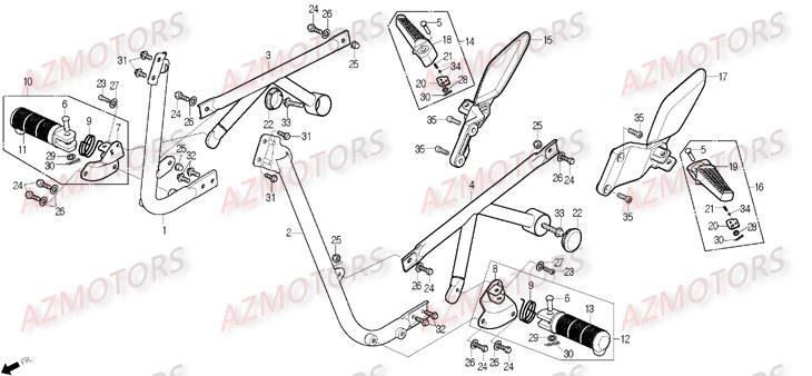 Tube De Cadre DAELIM Pièces Scooter DAELIM B-BONE 125cc
