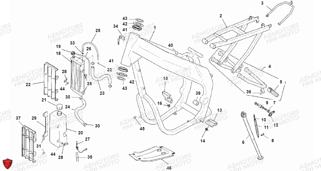 Cadre Chassis VENT PIECES HM 50 BAJA & 50 DERAPAPAGE (STANDARD CADRE ACIER)(2012)