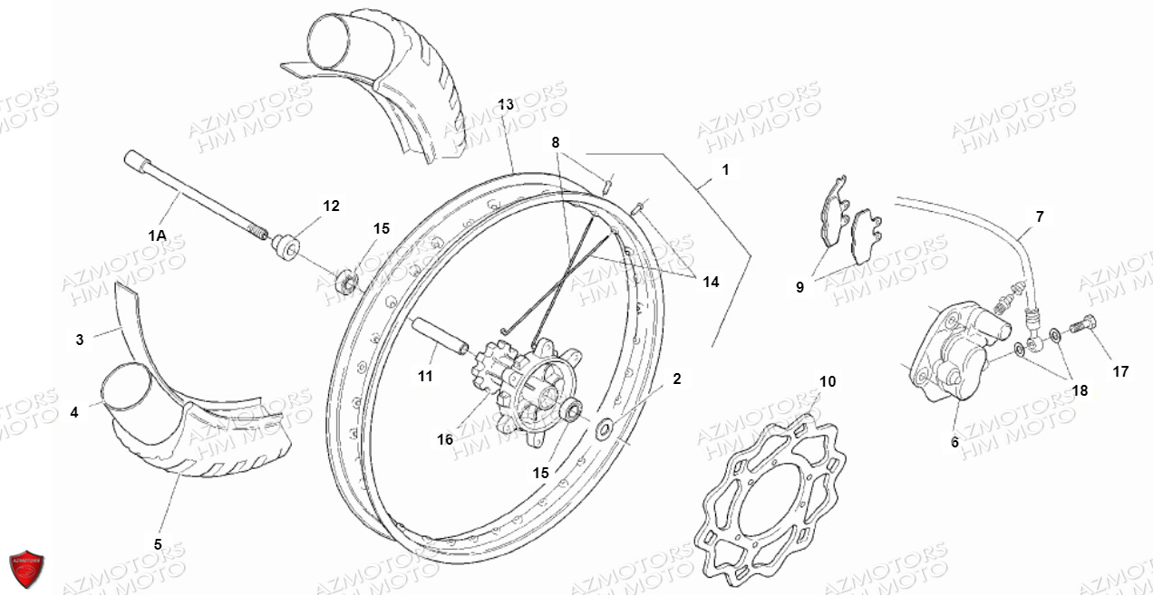 Roue Avant VENT PIECES HM 50 BAJA & 50 DERAPAPAGE (STANDARD CADRE ACIER)(2012)