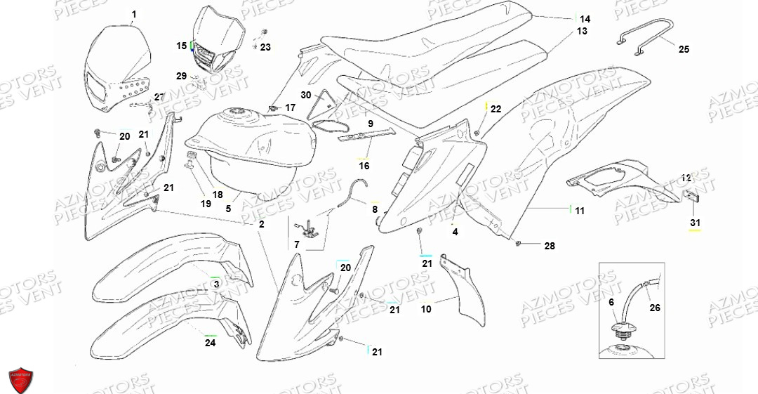 Carenages VENT PIECES HM 50 BAJA & 50 DERAPAPAGE RR (2010-2011)