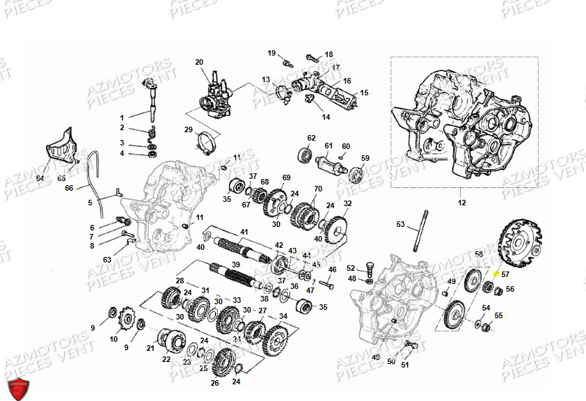 Carter Moteur Boite De Vitesses VENT PIECES HM 50 BAJA & 50 DERAPAPAGE RR (2010-2011)