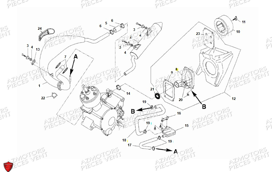 Echappement Filtre A Air VENT PIECES HM 50 BAJA & 50 DERAPAPAGE RR (2010-2011)