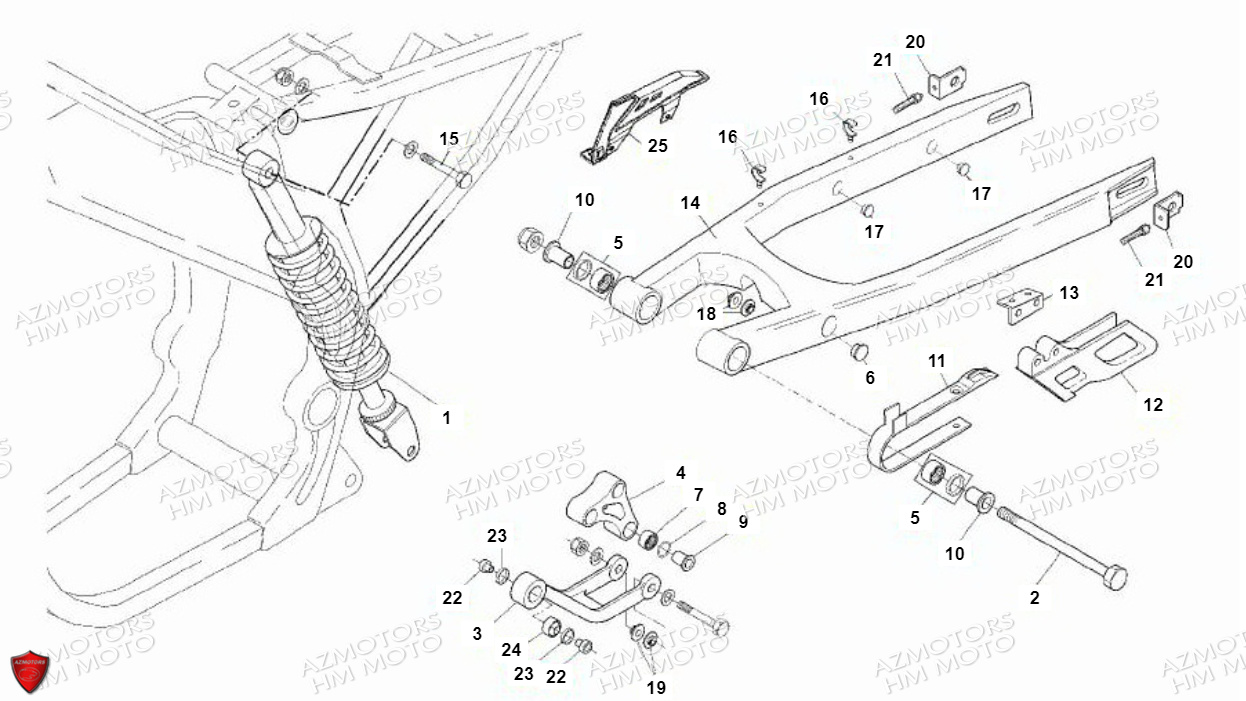 Bras Oscillant VENT PIECES HM 50 BAJA RR & DERAPAGE 50 RR (2012)