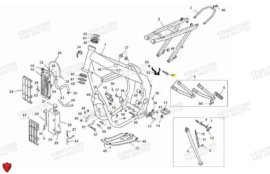 Cadre Chassis VENT PIECES HM 50 BAJA RR & DERAPAGE 50 RR (2012)