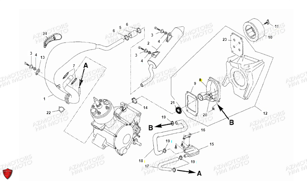 Filtre A Air Echappement VENT PIECES HM 50 BAJA RR & DERAPAGE 50 RR (2012)