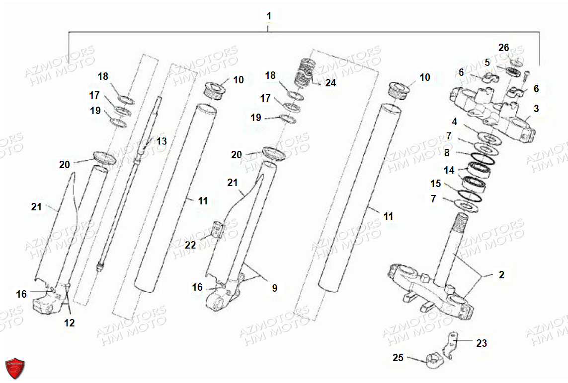 Fourche Avant VENT PIECES HM 50 BAJA RR & DERAPAGE 50 RR (2012)