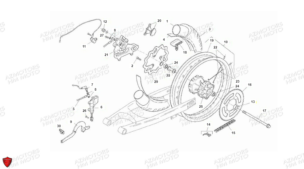 ROUE ARRIERE VENT BAJA DERAPAGE 50 RR 12