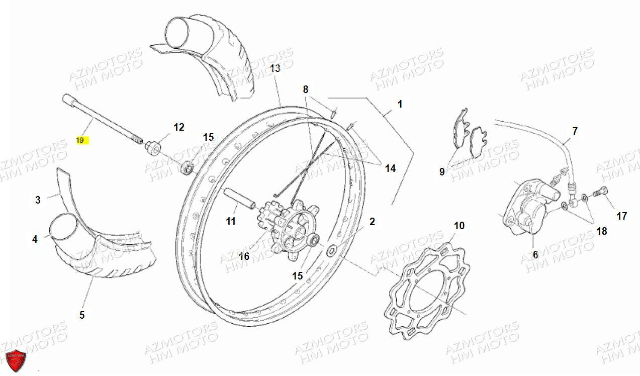 Roue Avant VENT PIECES HM 50 BAJA RR & DERAPAGE 50 RR (2012)