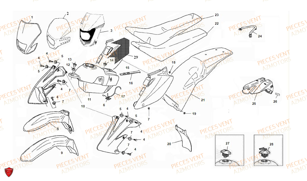 Carrosserie VENT Pièces VENT BAJA 125 4T 2018 (STANDARD)