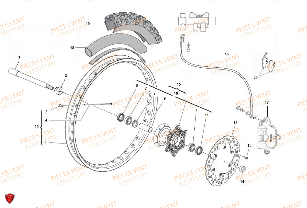 Roue Avant VENT Pièces VENT BAJA 125 4T 2018 (STANDARD)
