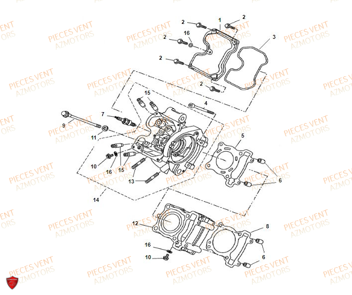 Cylindre VENT Pièces VENT BAJA 125 4T 2019 (STANDARD)